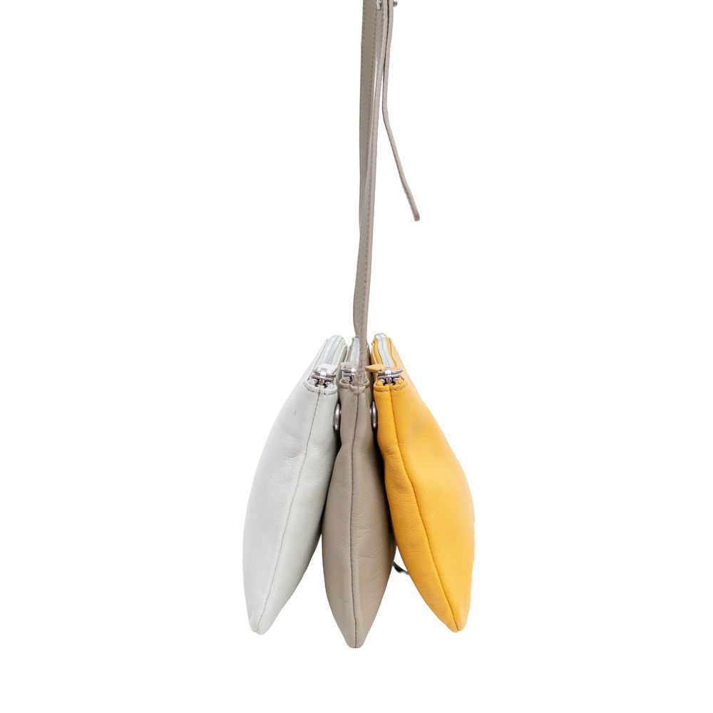 CELINE Trio Crossbody Bag Tri-Color Yellow White Taupe Leather Phoebe Philo - Picture 3 of 7